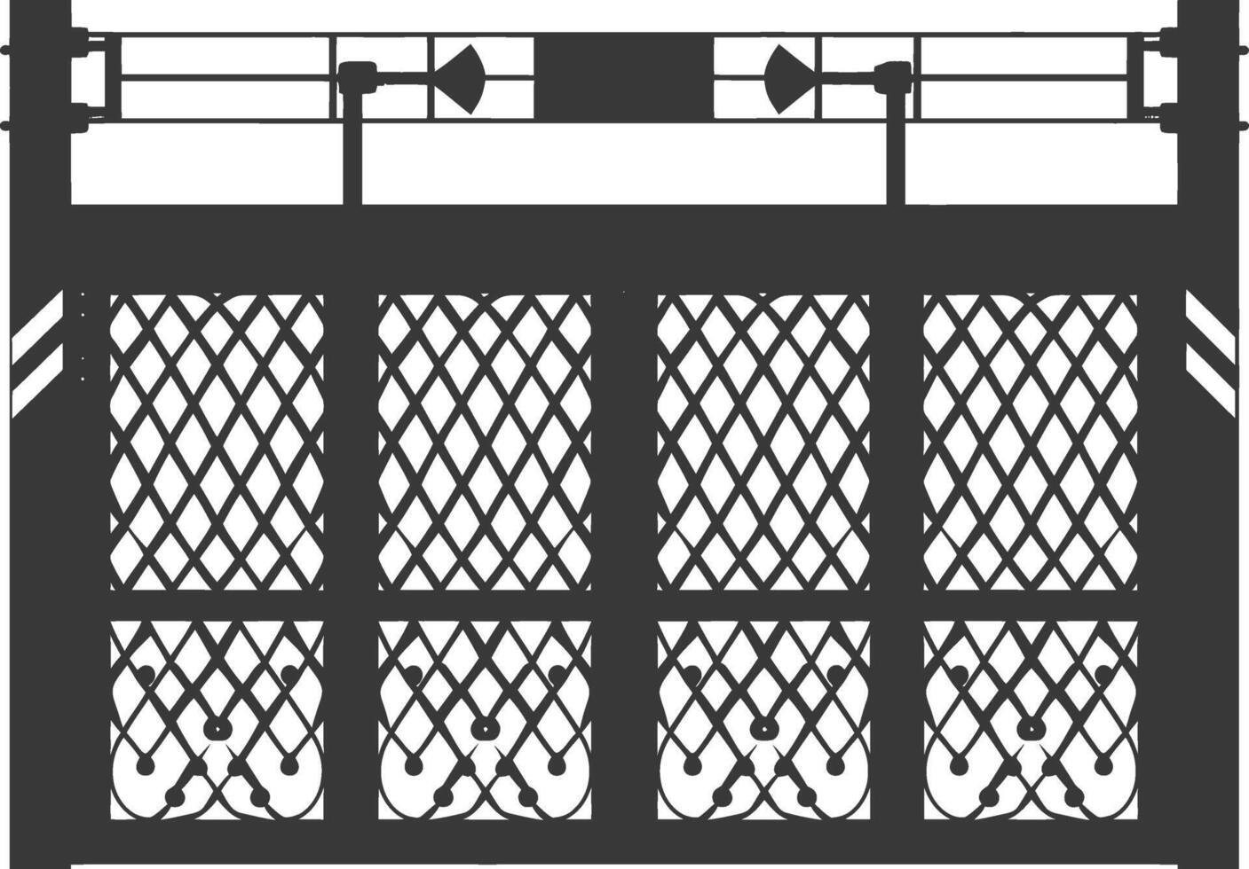 Silhouette toll road gate black color only vector