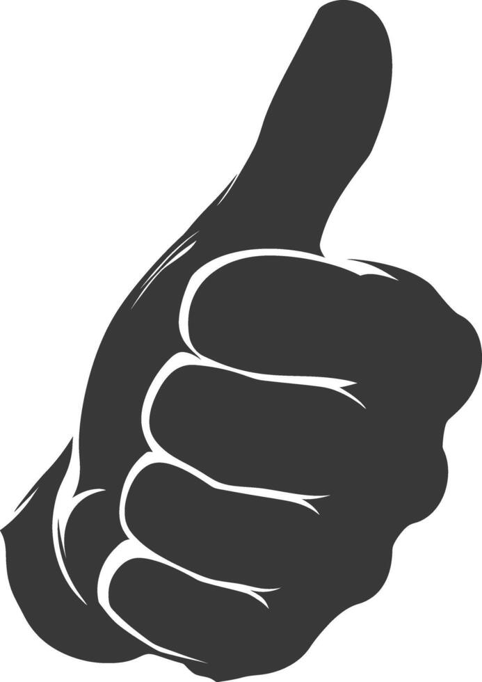 Silhouette thumb up like or agree logo symbol black color only vector