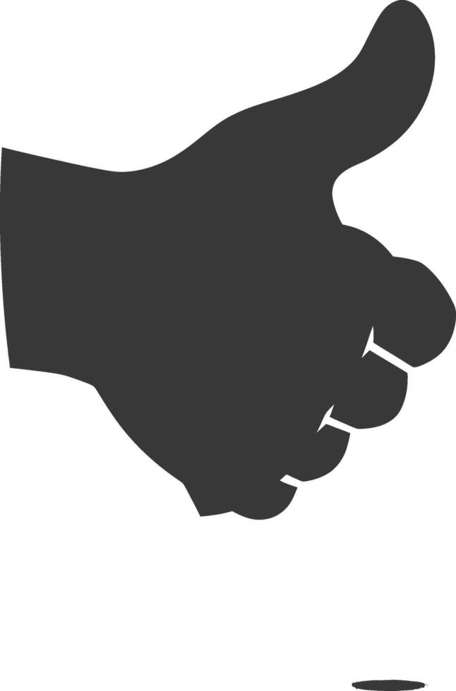 Silhouette thumb up like or agree logo symbol black color only vector