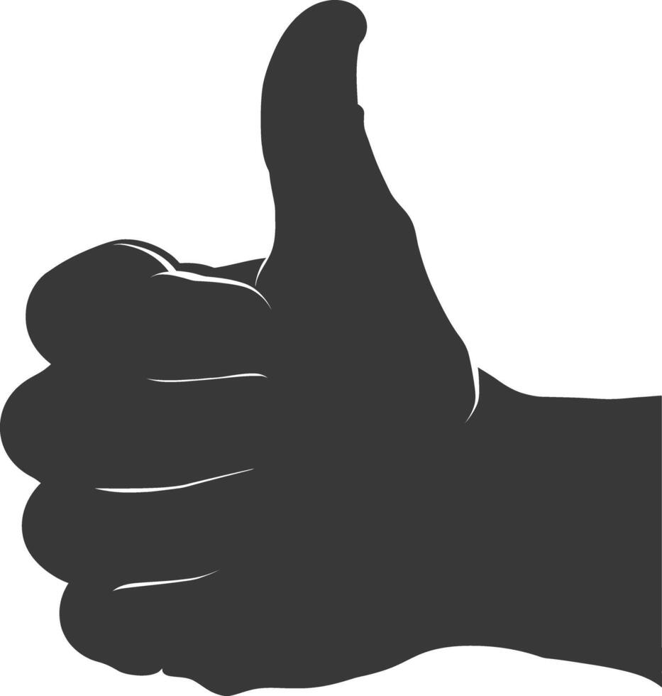 Silhouette thumb up like or agree logo symbol black color only vector