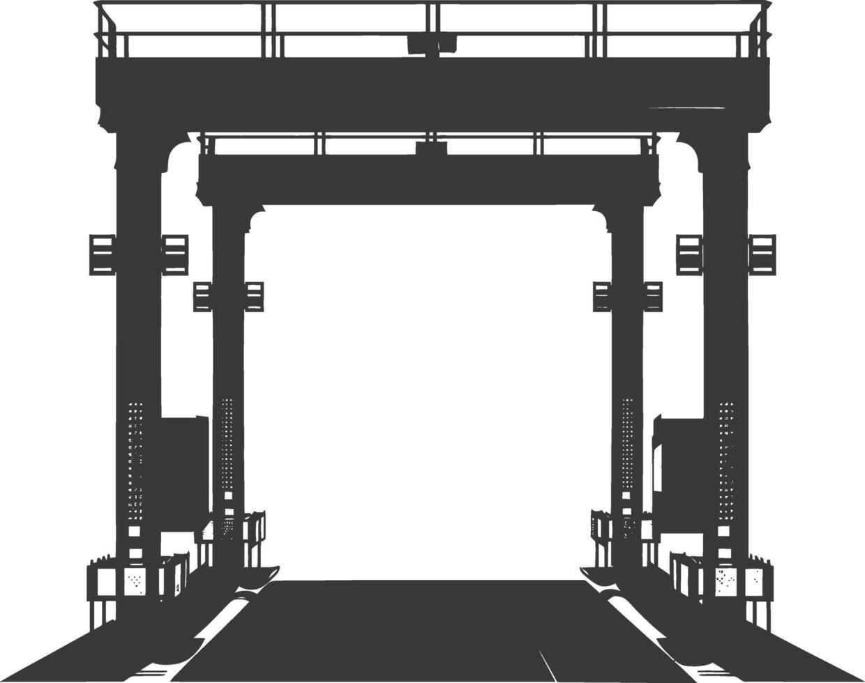 Silhouette toll road gate black color only vector