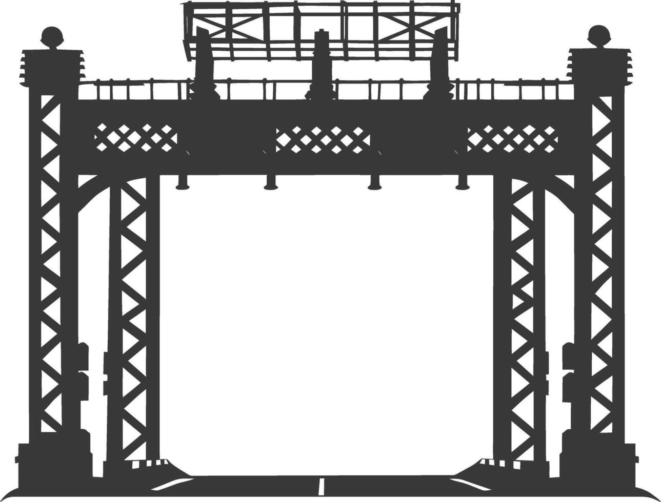 Silhouette toll road gate black color only vector