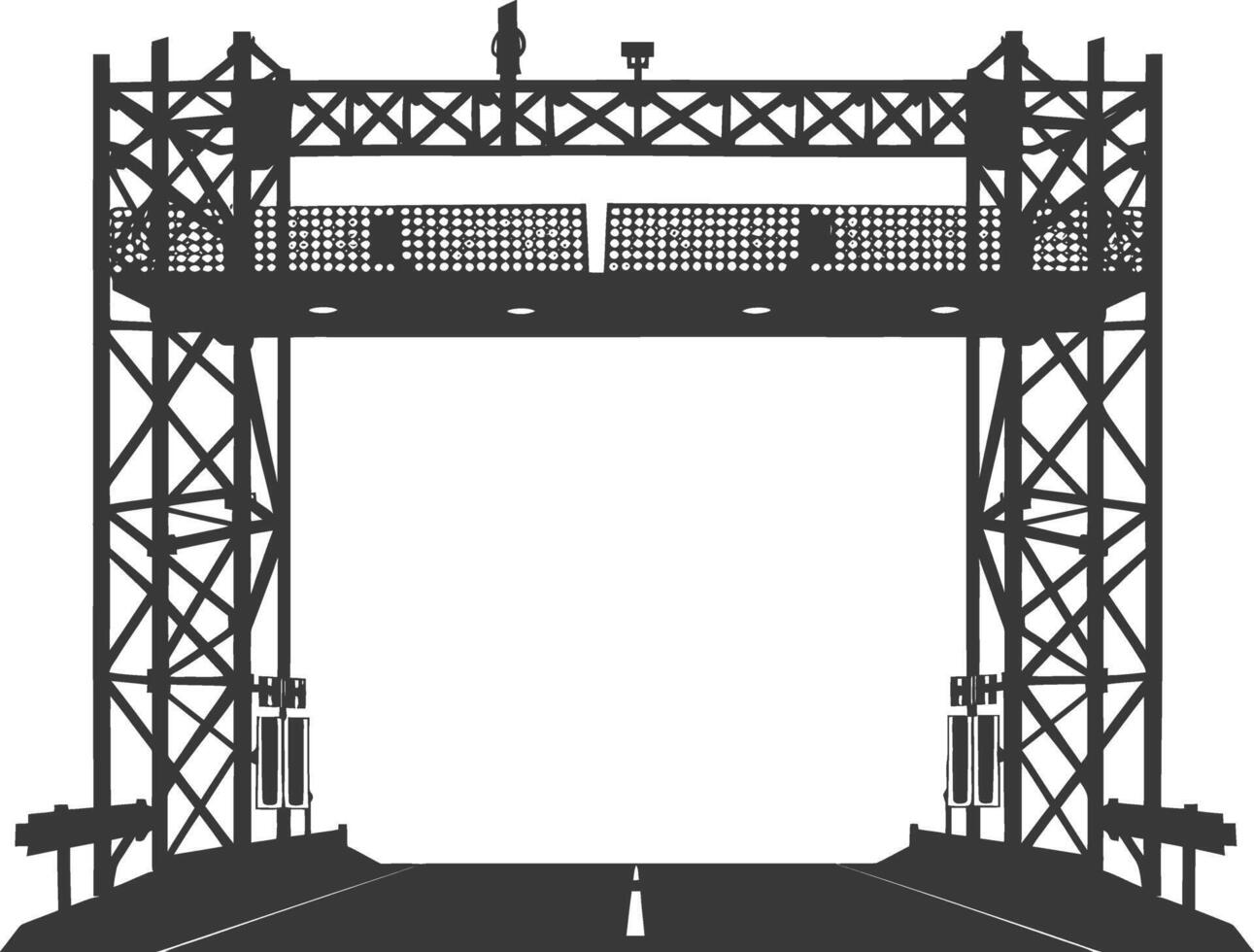 Silhouette toll road gate black color only vector