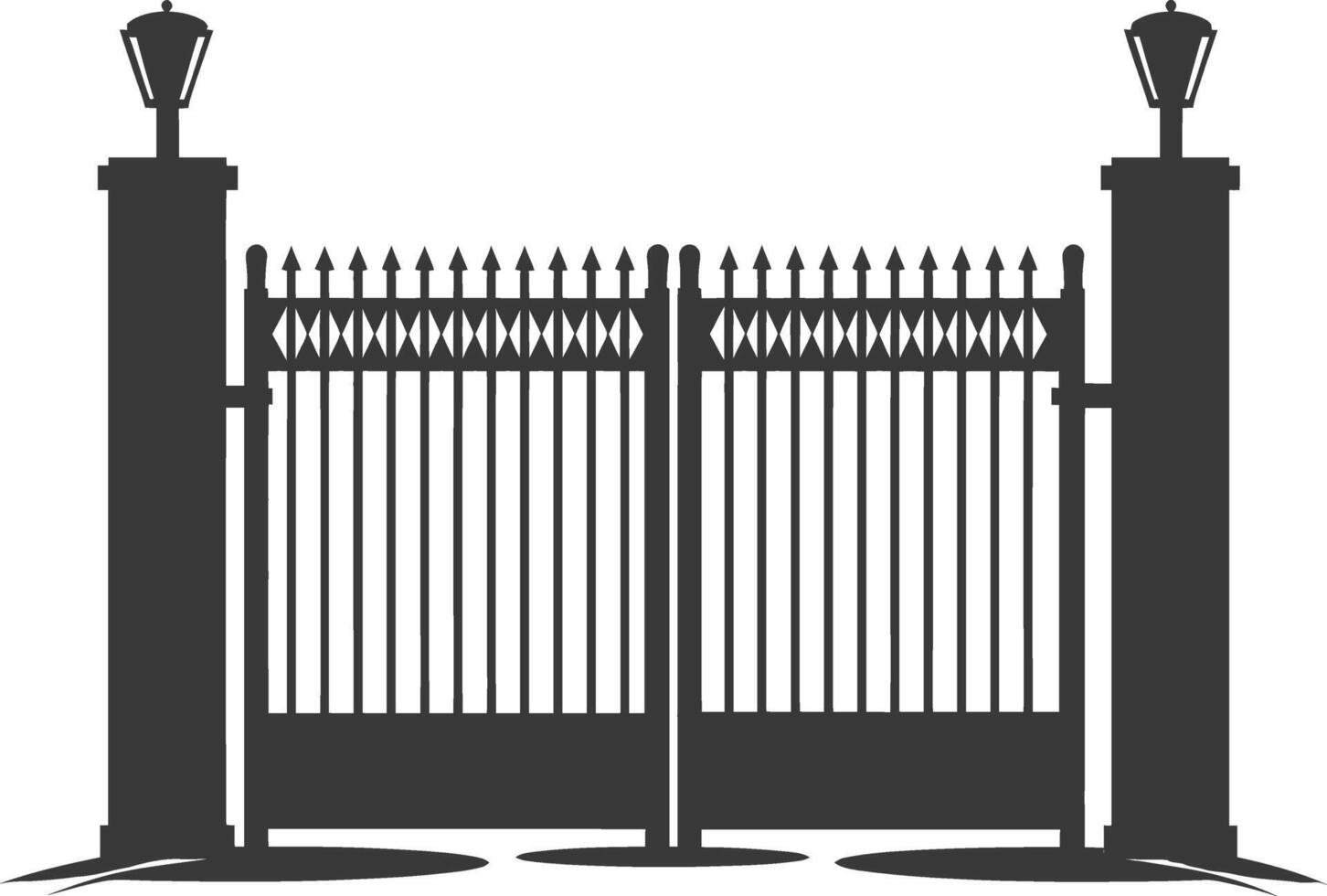 Silhouette toll road gate black color only vector