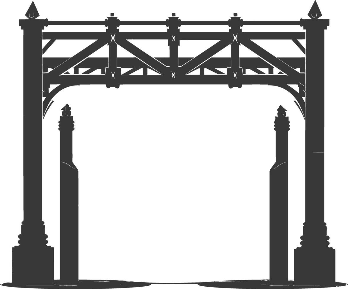 Silhouette toll road gate black color only vector