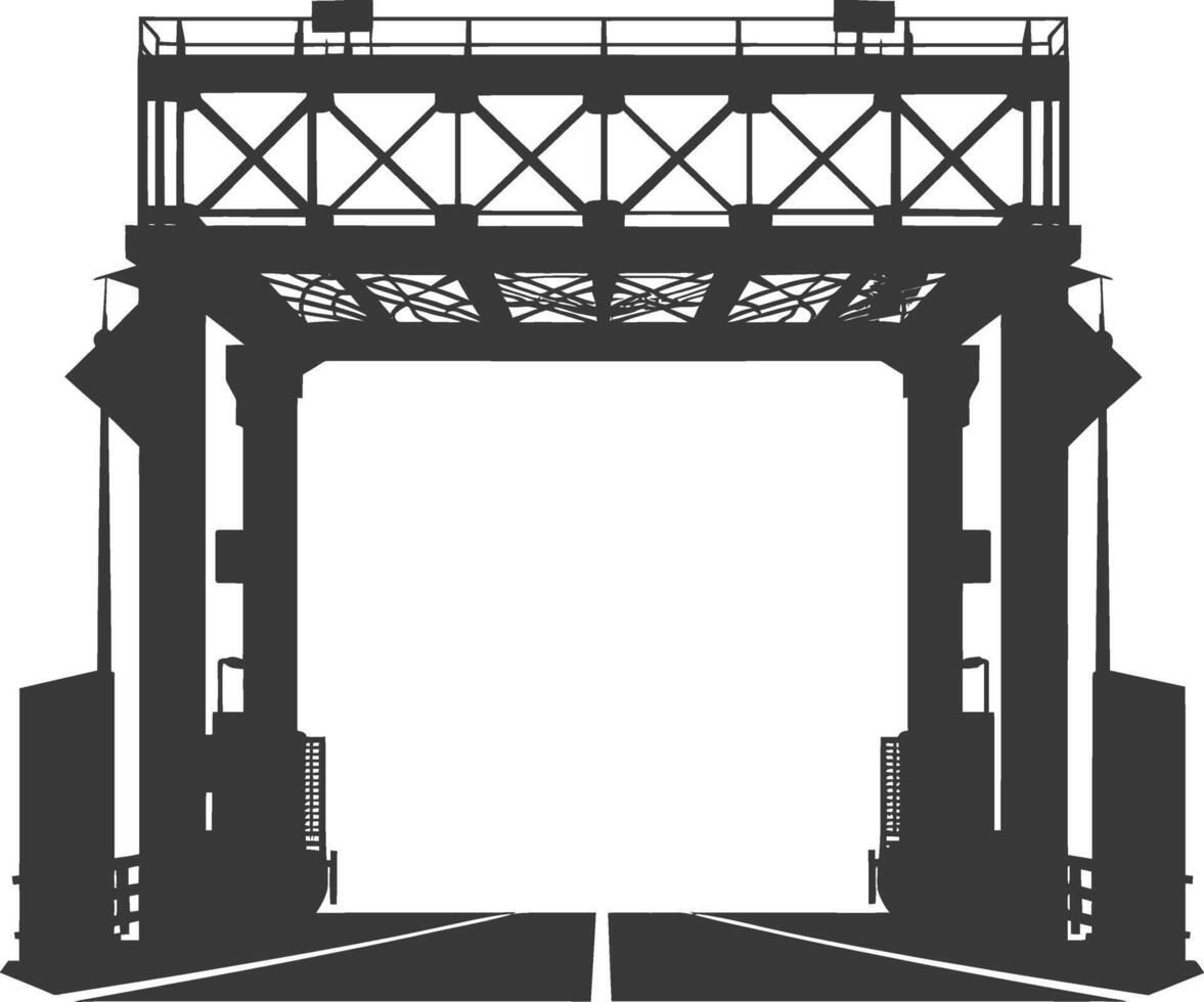 Silhouette toll road gate black color only vector