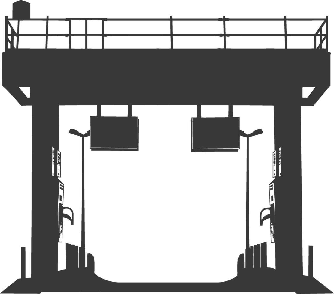 Silhouette toll road gate black color only vector