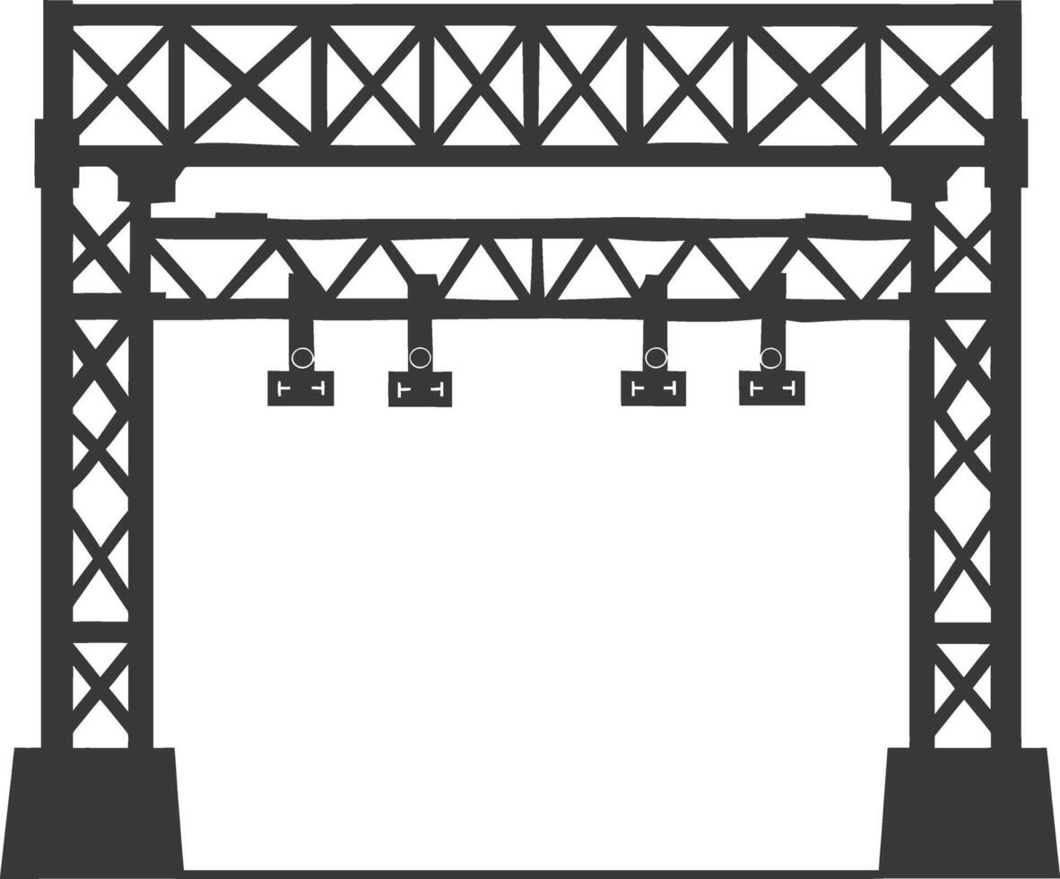 Silhouette toll road gate black color only vector