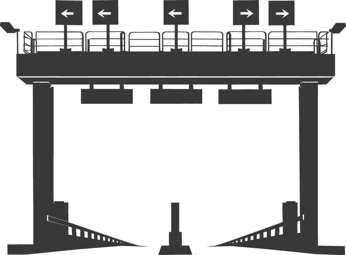 silueta Peaje la carretera portón negro color solamente vector