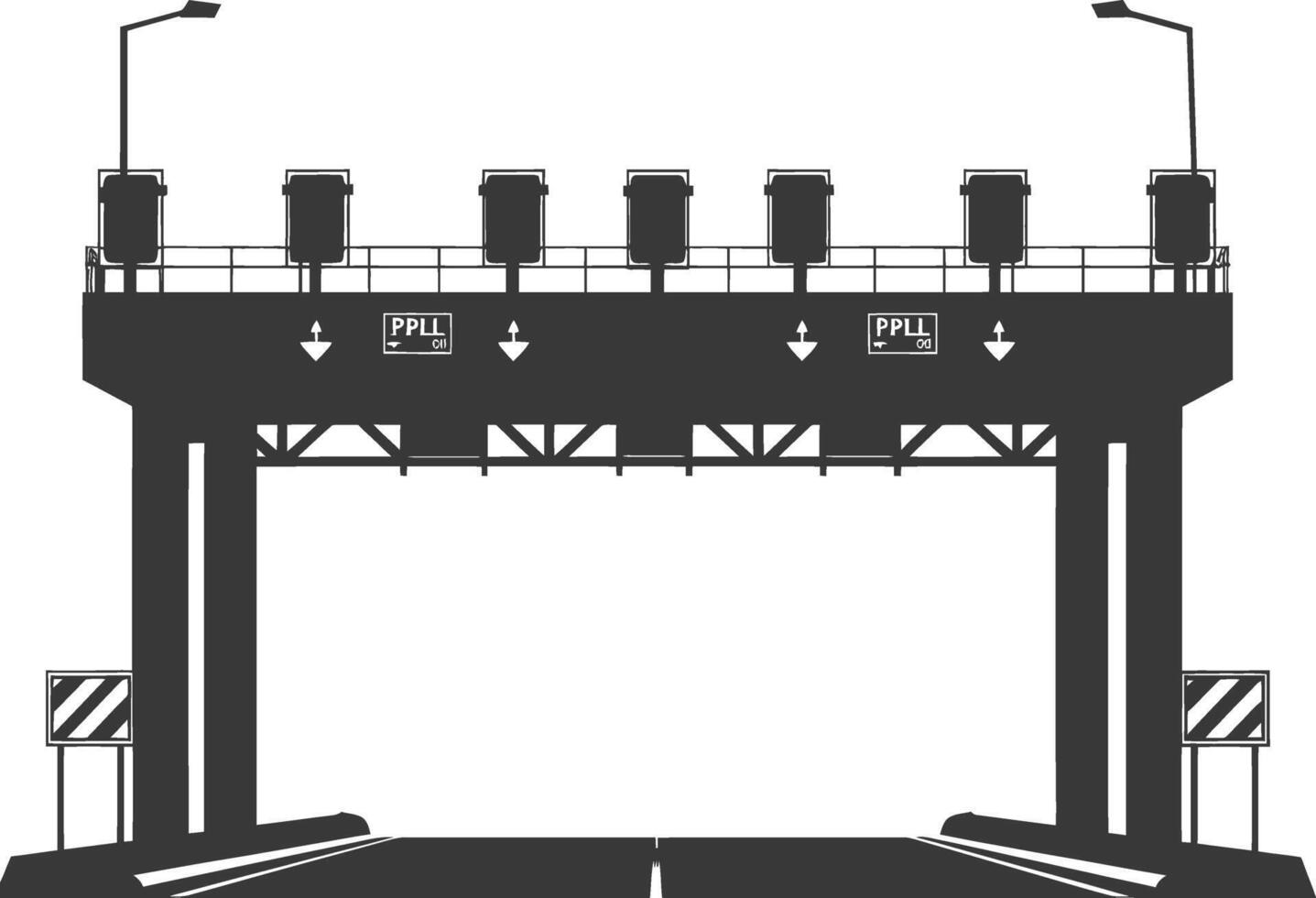 silueta Peaje la carretera portón negro color solamente vector