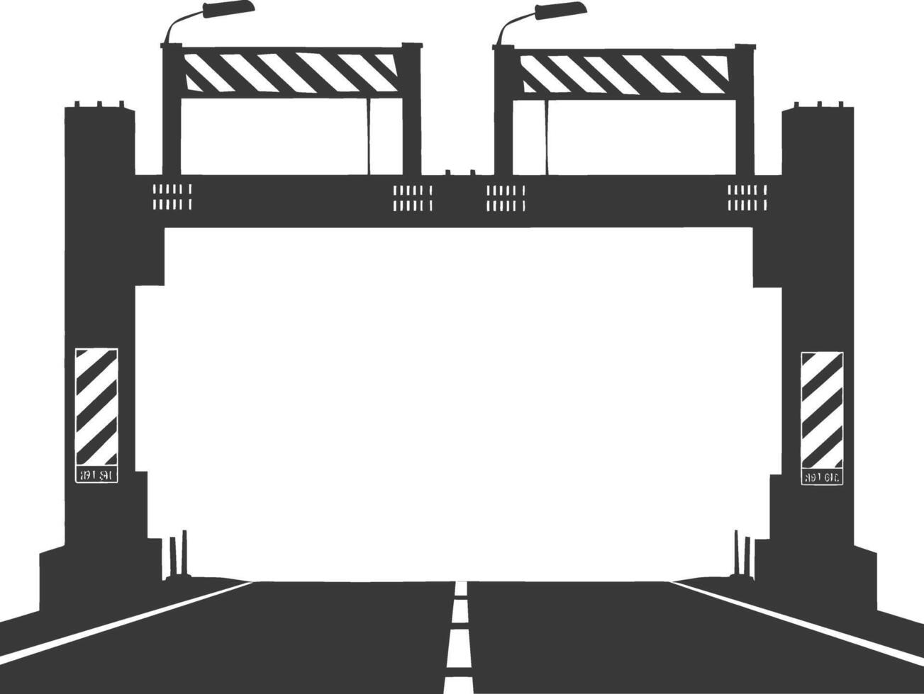 Silhouette toll road gate black color only vector