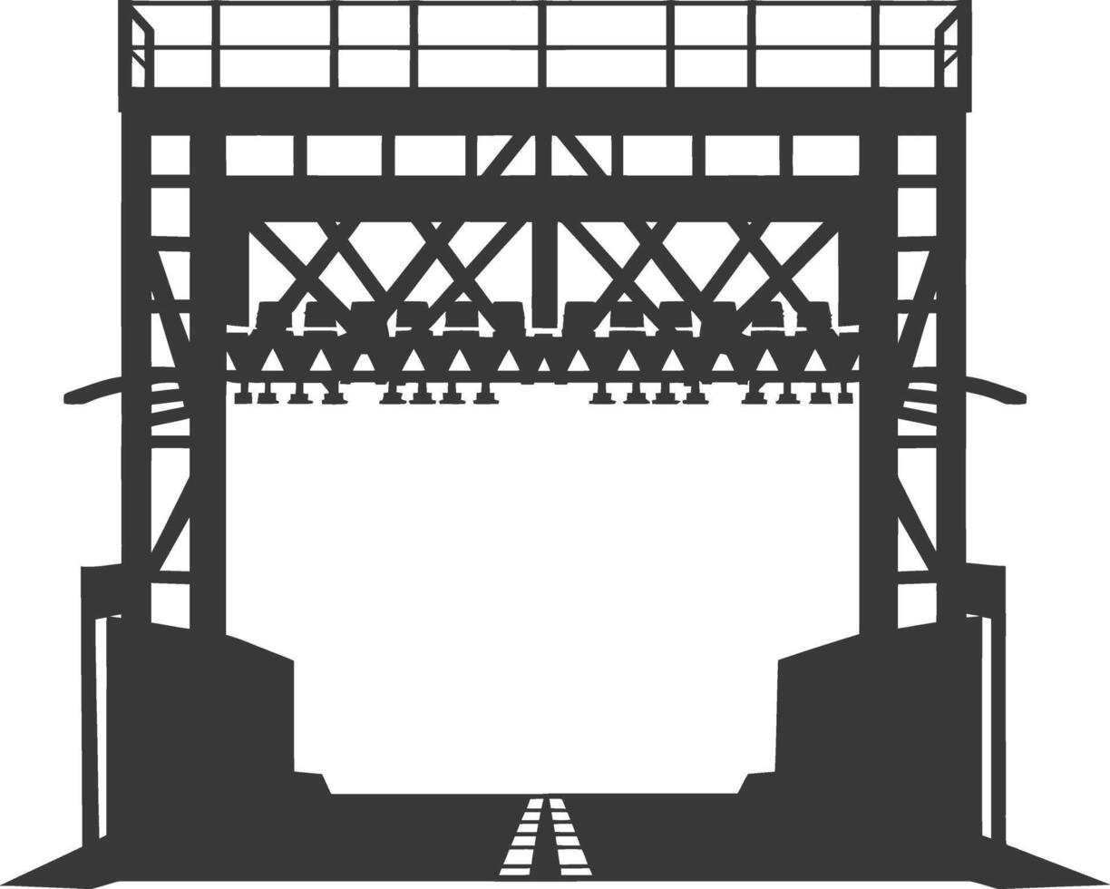 Silhouette toll road gate black color only vector