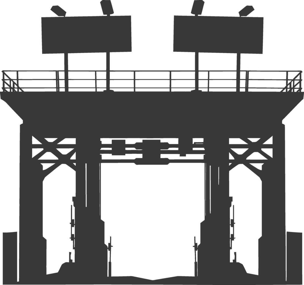 Silhouette toll road gate black color only vector