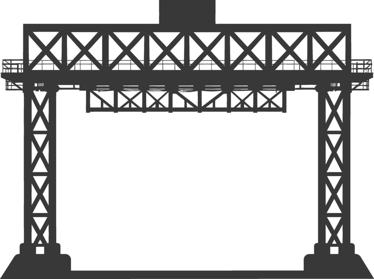 Silhouette toll road gate black color only vector