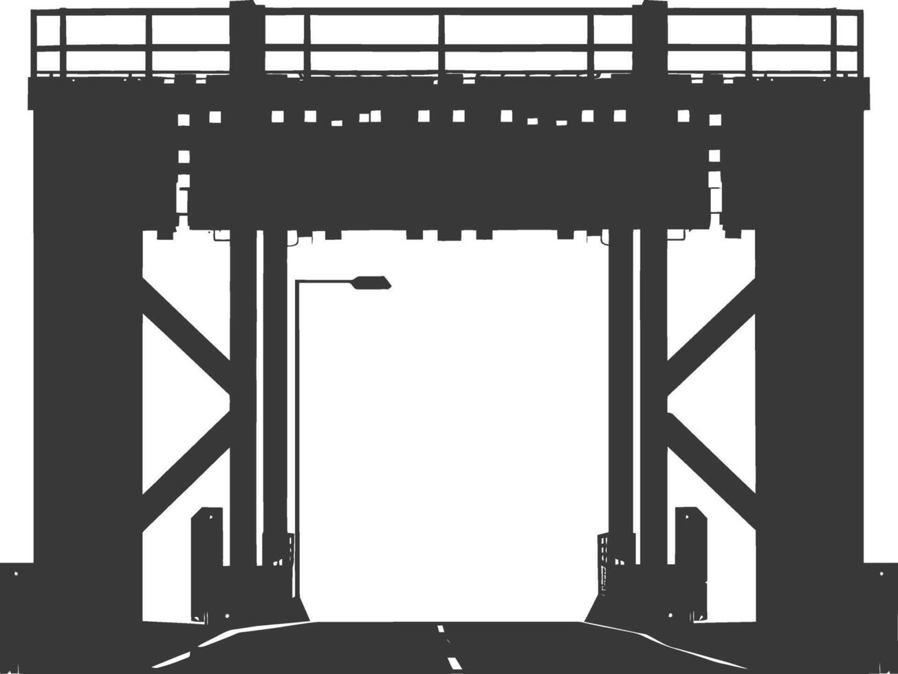 Silhouette toll road gate black color only vector