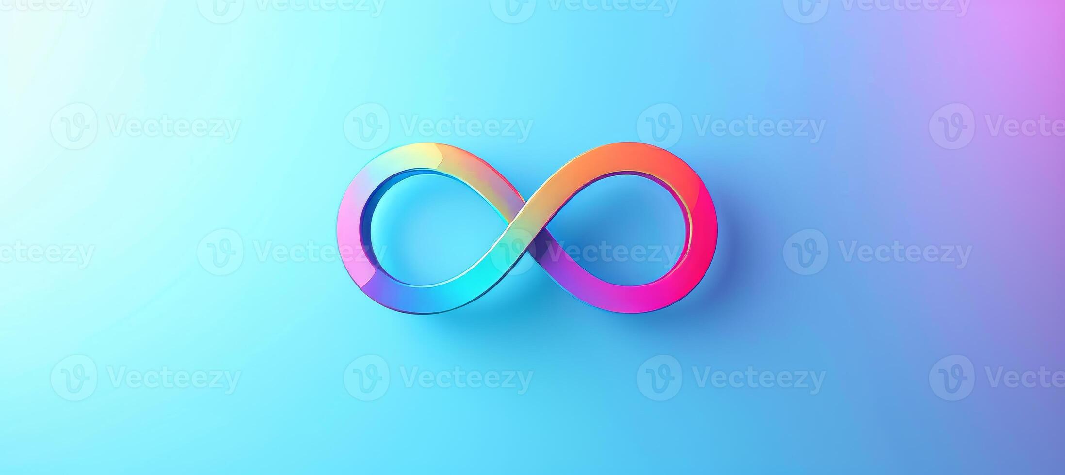 Autism awareness day rainbow infinity symbol on blue background for neurodiversity and adhd photo