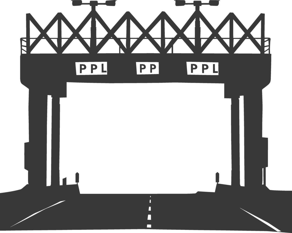 silueta Peaje la carretera portón negro color solamente vector