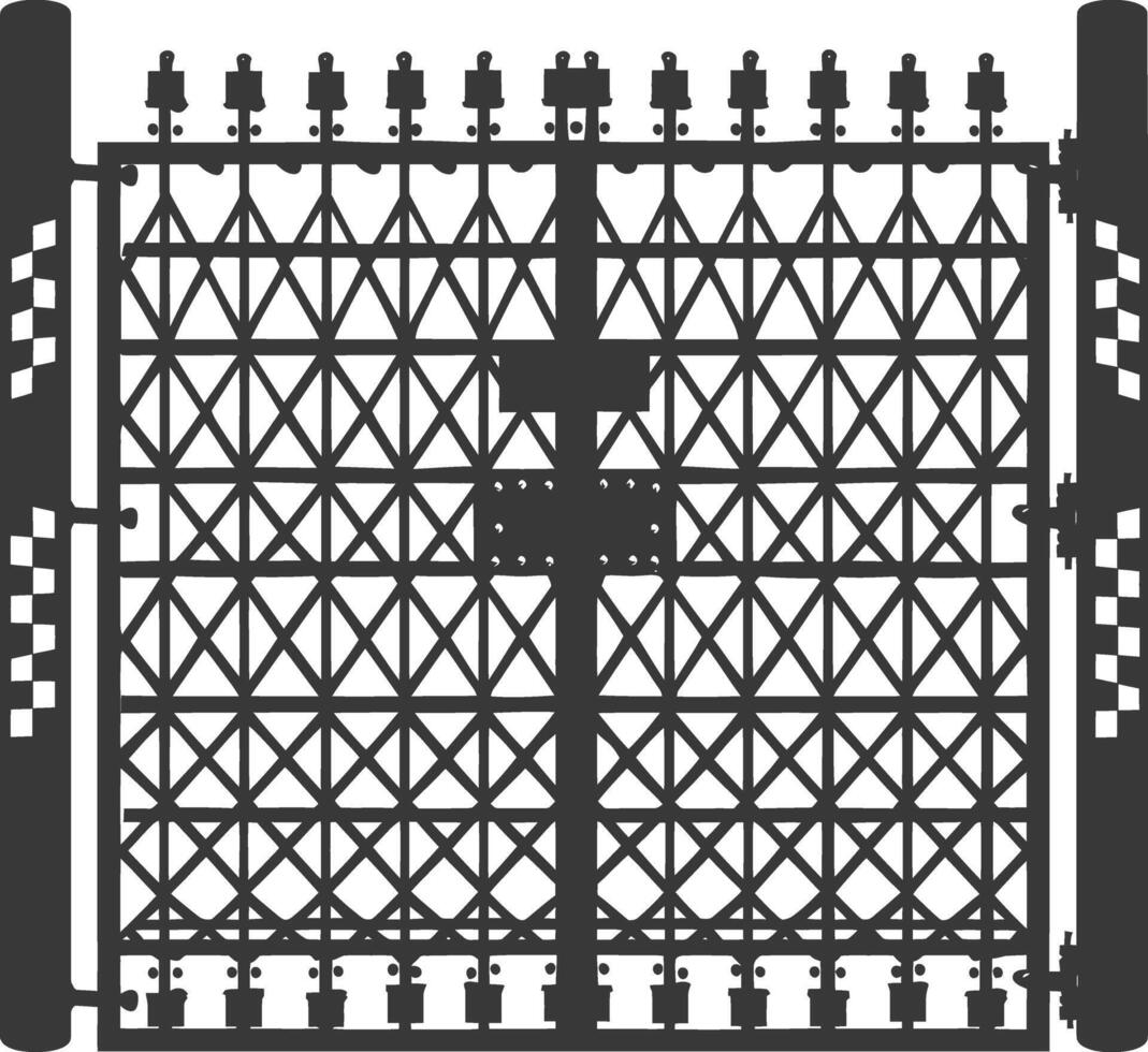 Silhouette toll road gate black color only vector