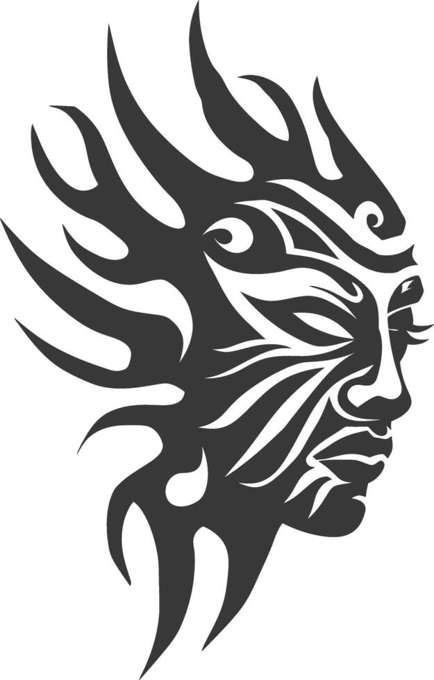 Silhouette tribal black color only full vector