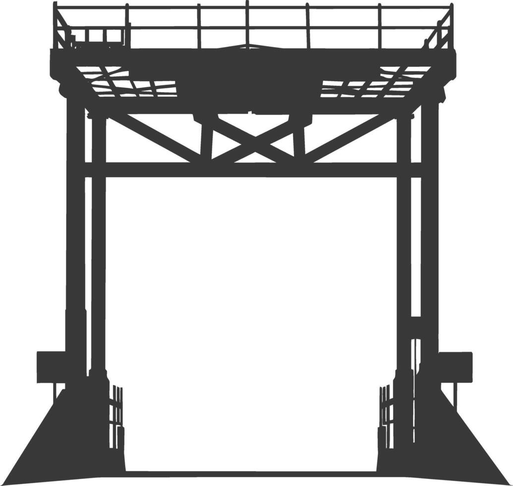 Silhouette toll road gate black color only vector