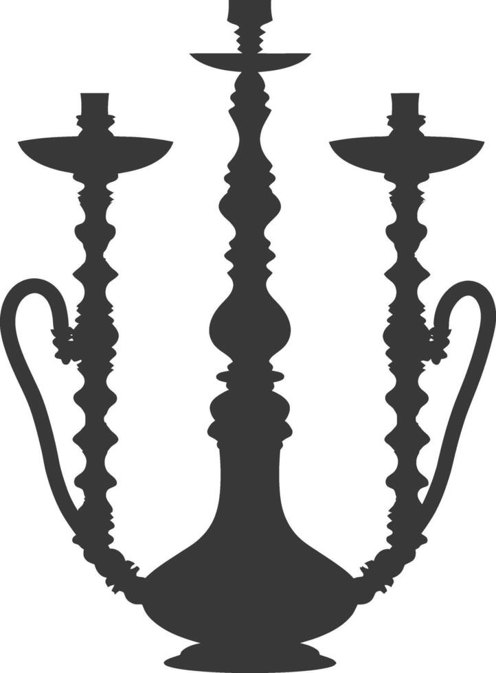 Silhouette Desarj Turkish Hookahs Traditional Shisha black color only vector
