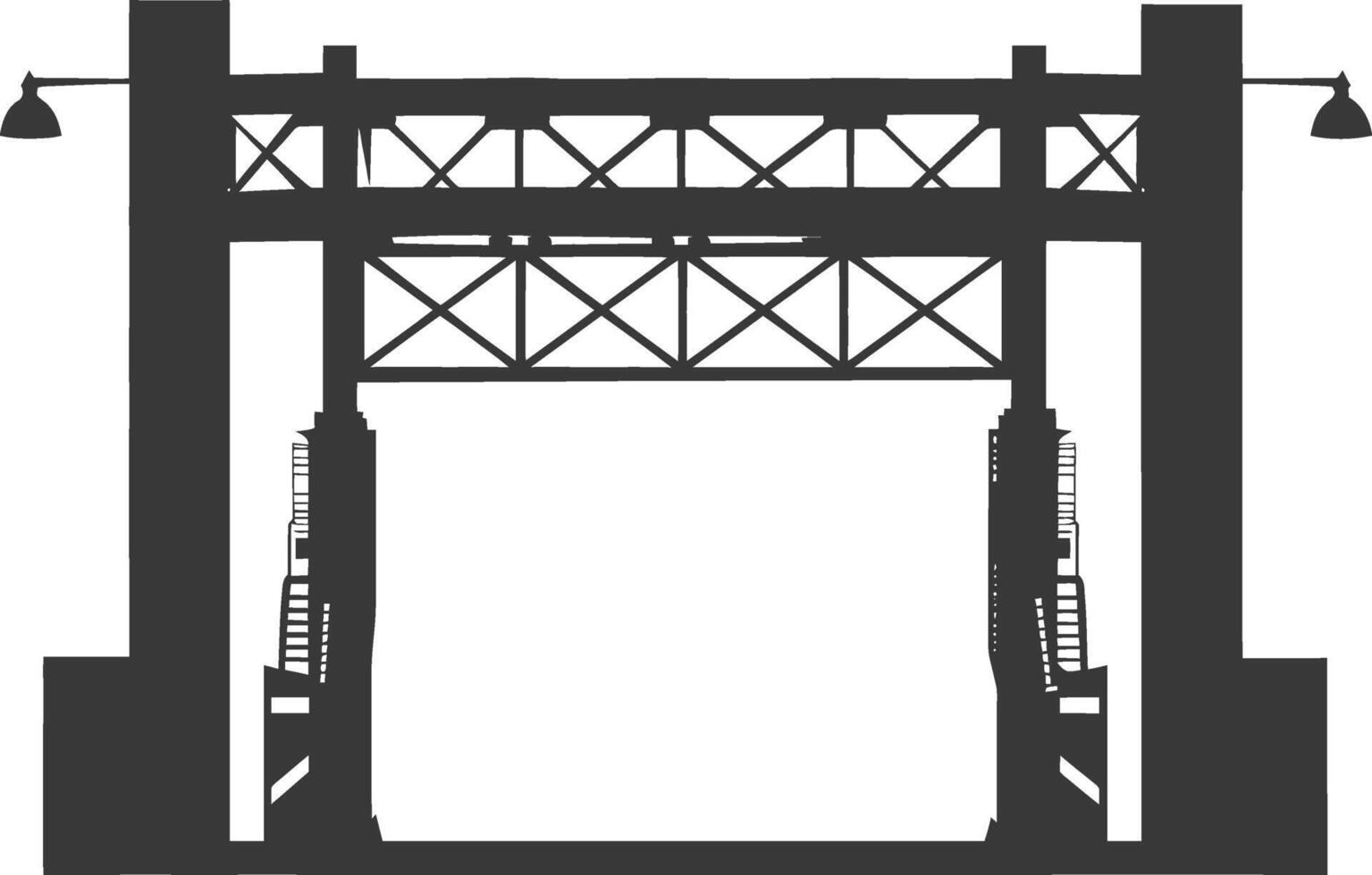 Silhouette toll road gate black color only vector