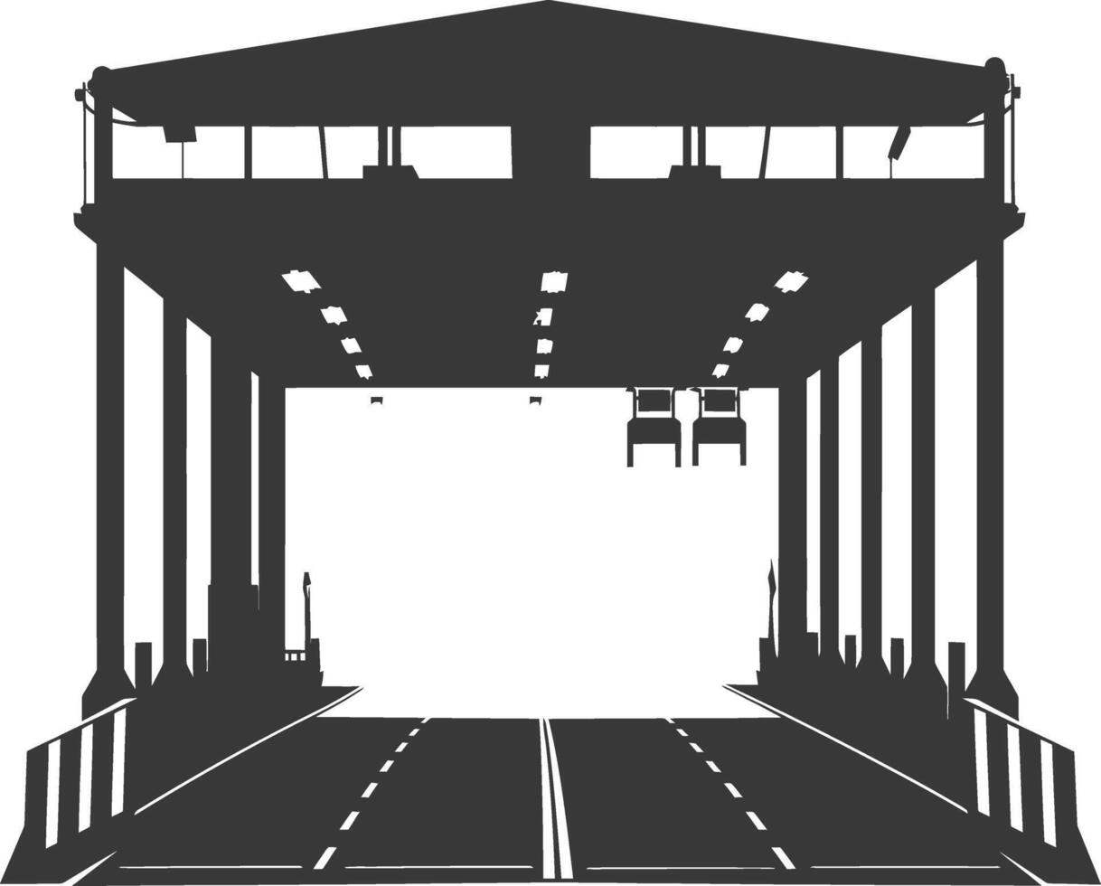 Silhouette toll road gate black color only vector