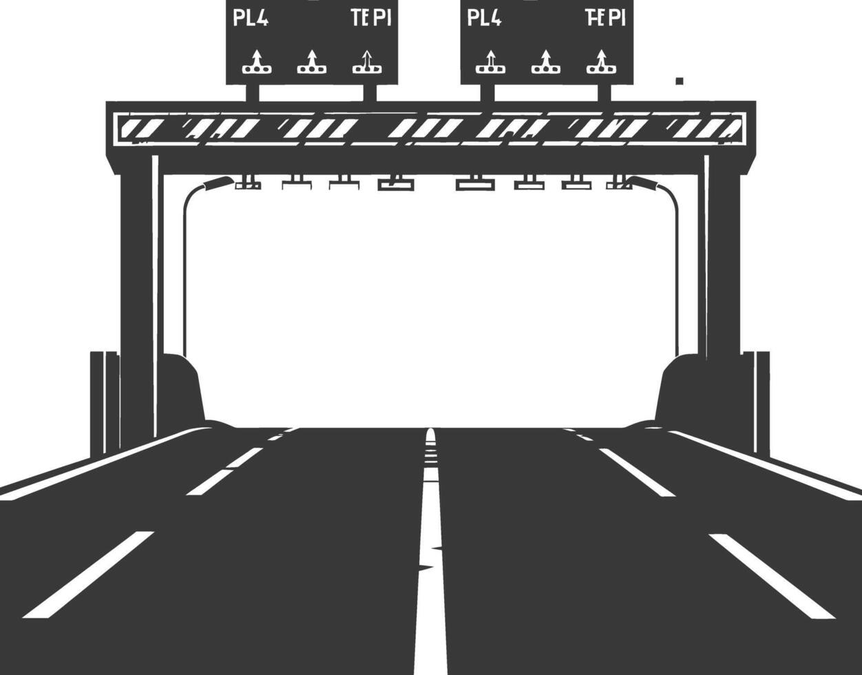 Silhouette toll road gate black color only vector