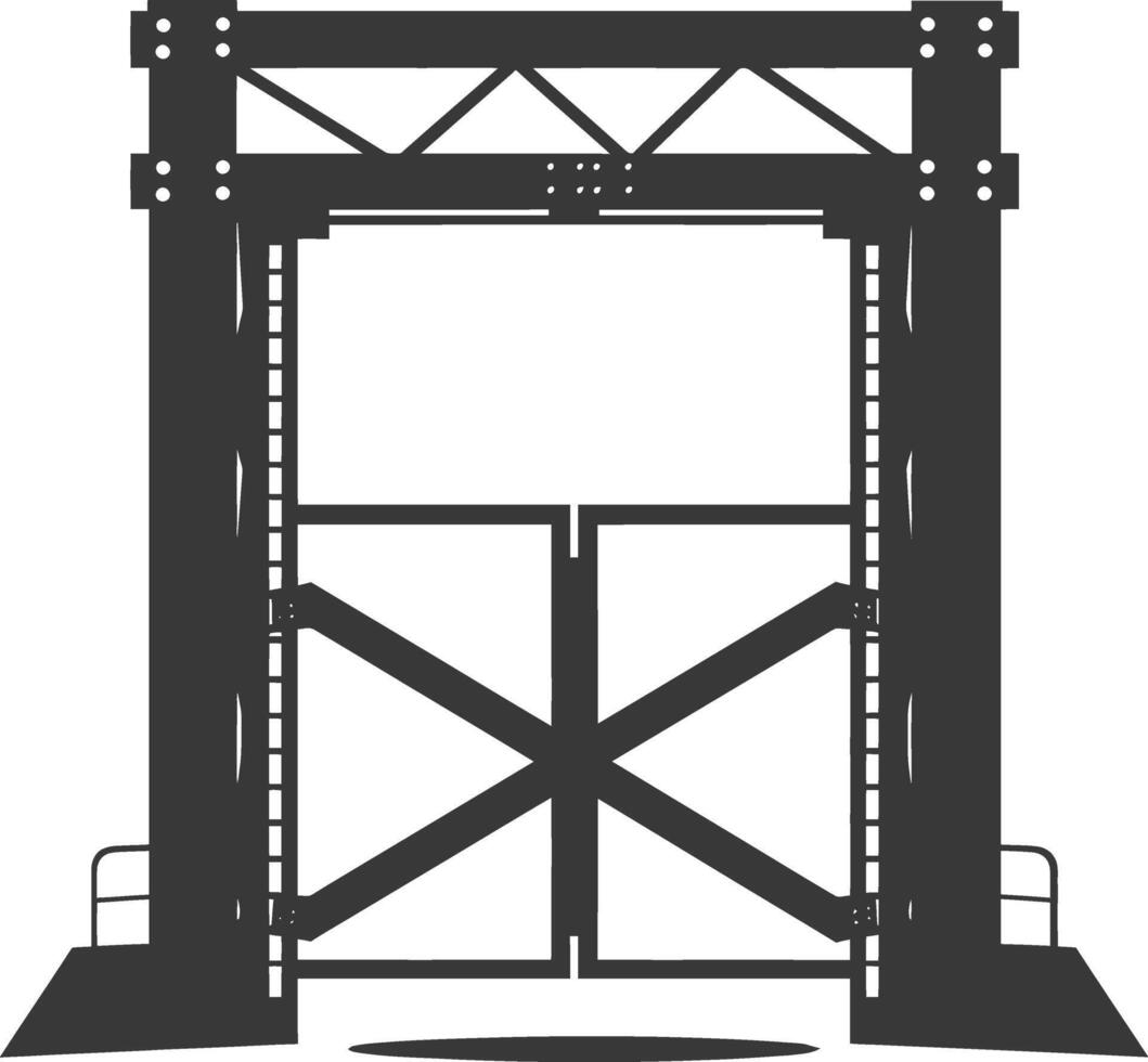 Silhouette toll road gate black color only vector