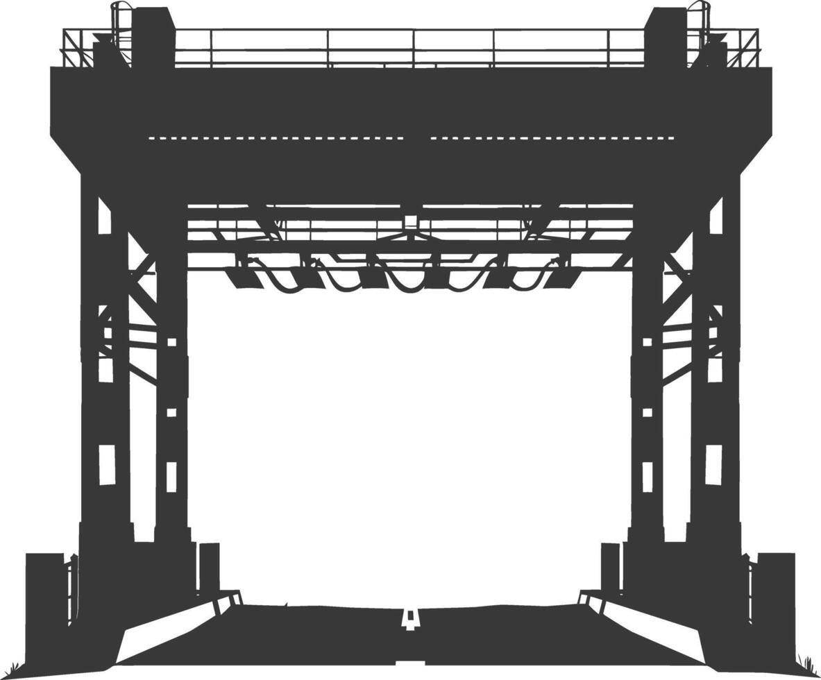 silueta Peaje la carretera portón negro color solamente vector