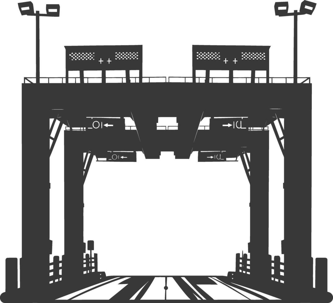 Silhouette toll road gate black color only vector