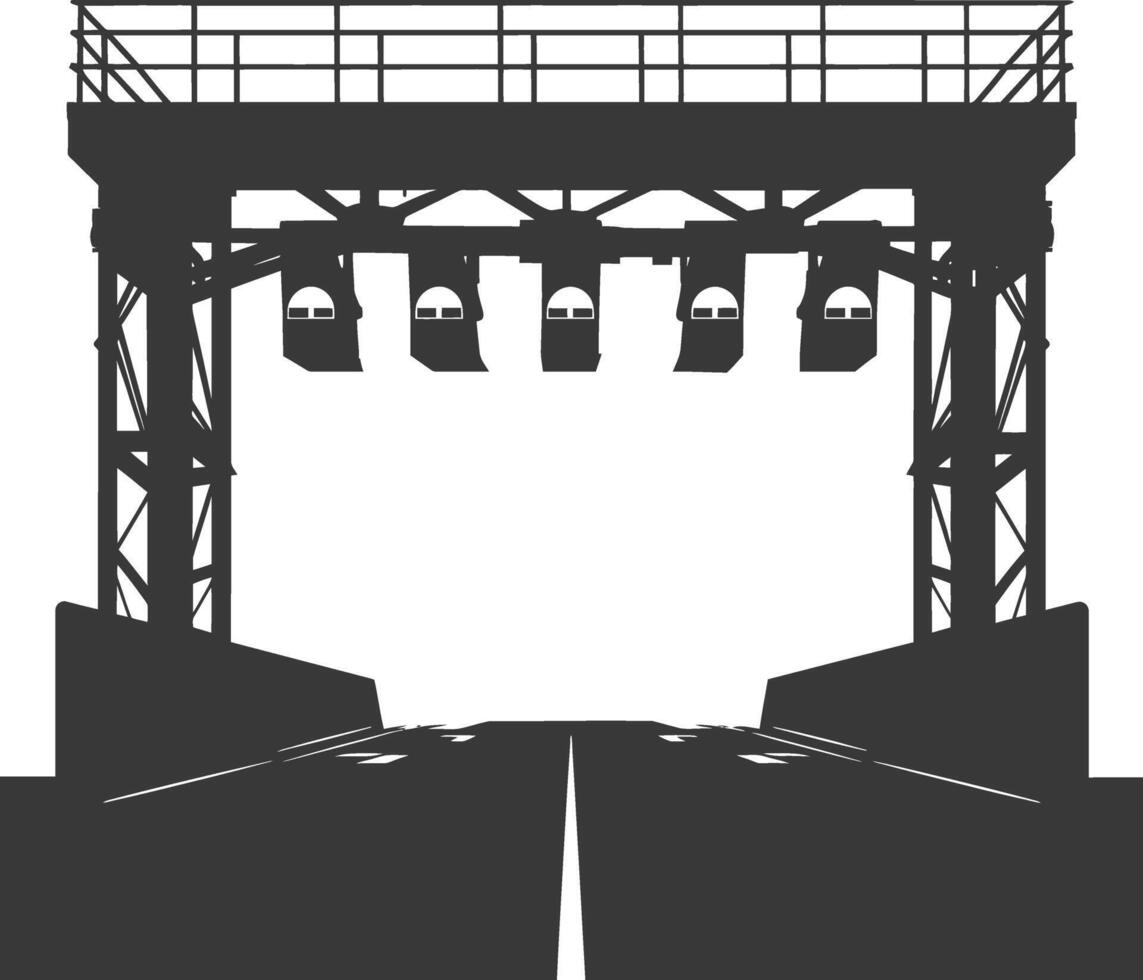 Silhouette toll road gate black color only vector