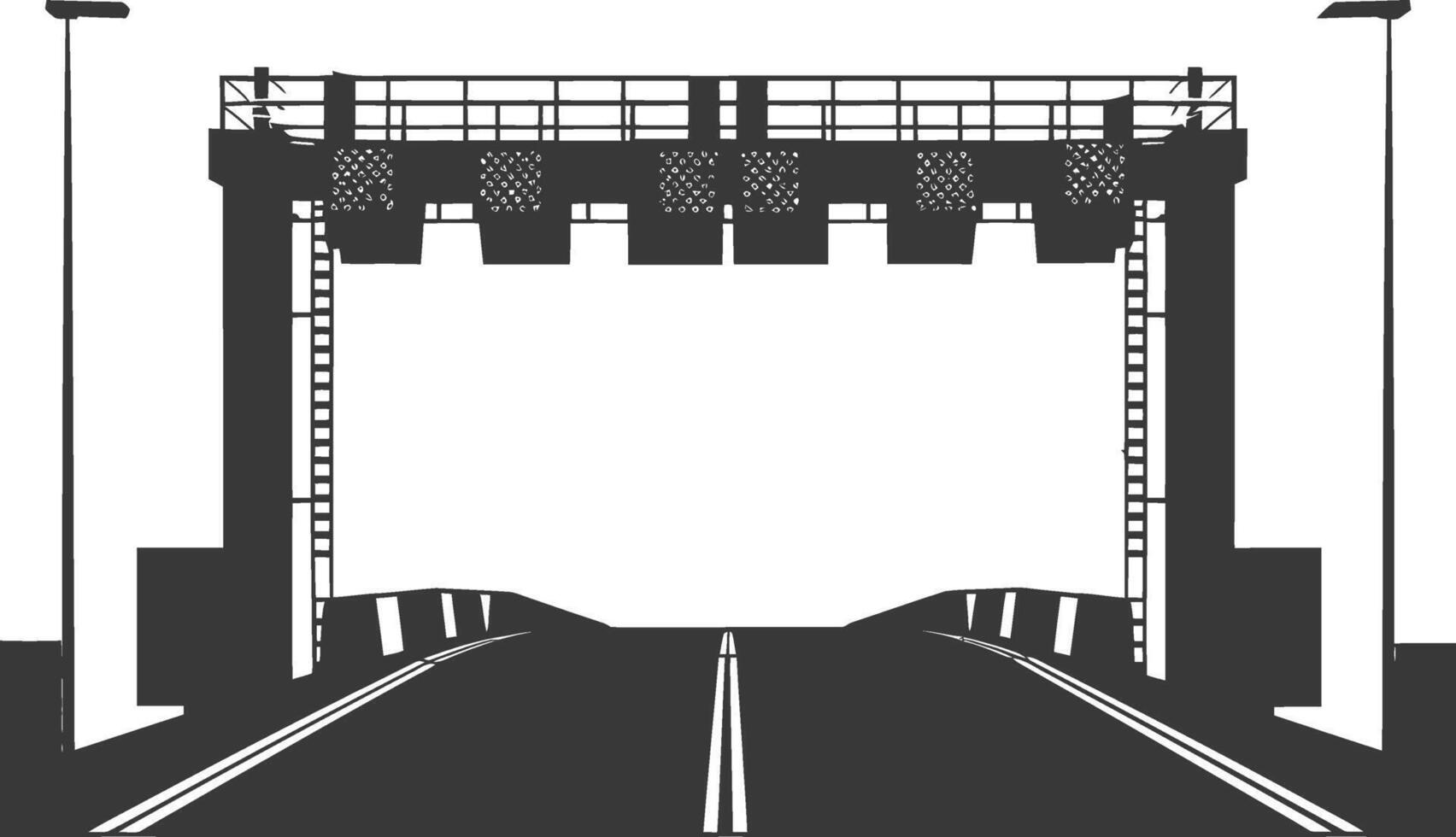 Silhouette toll road gate black color only vector