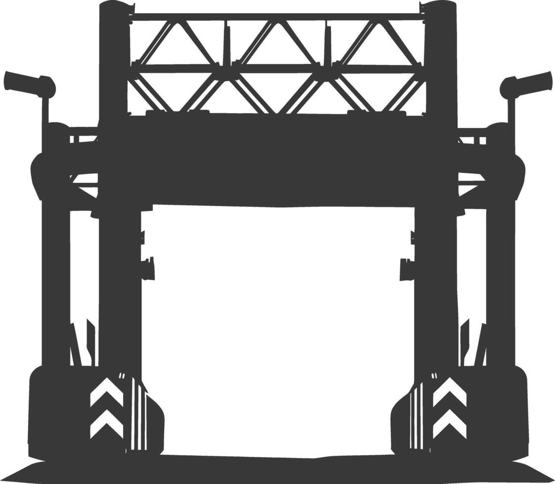 Silhouette toll road gate black color only vector