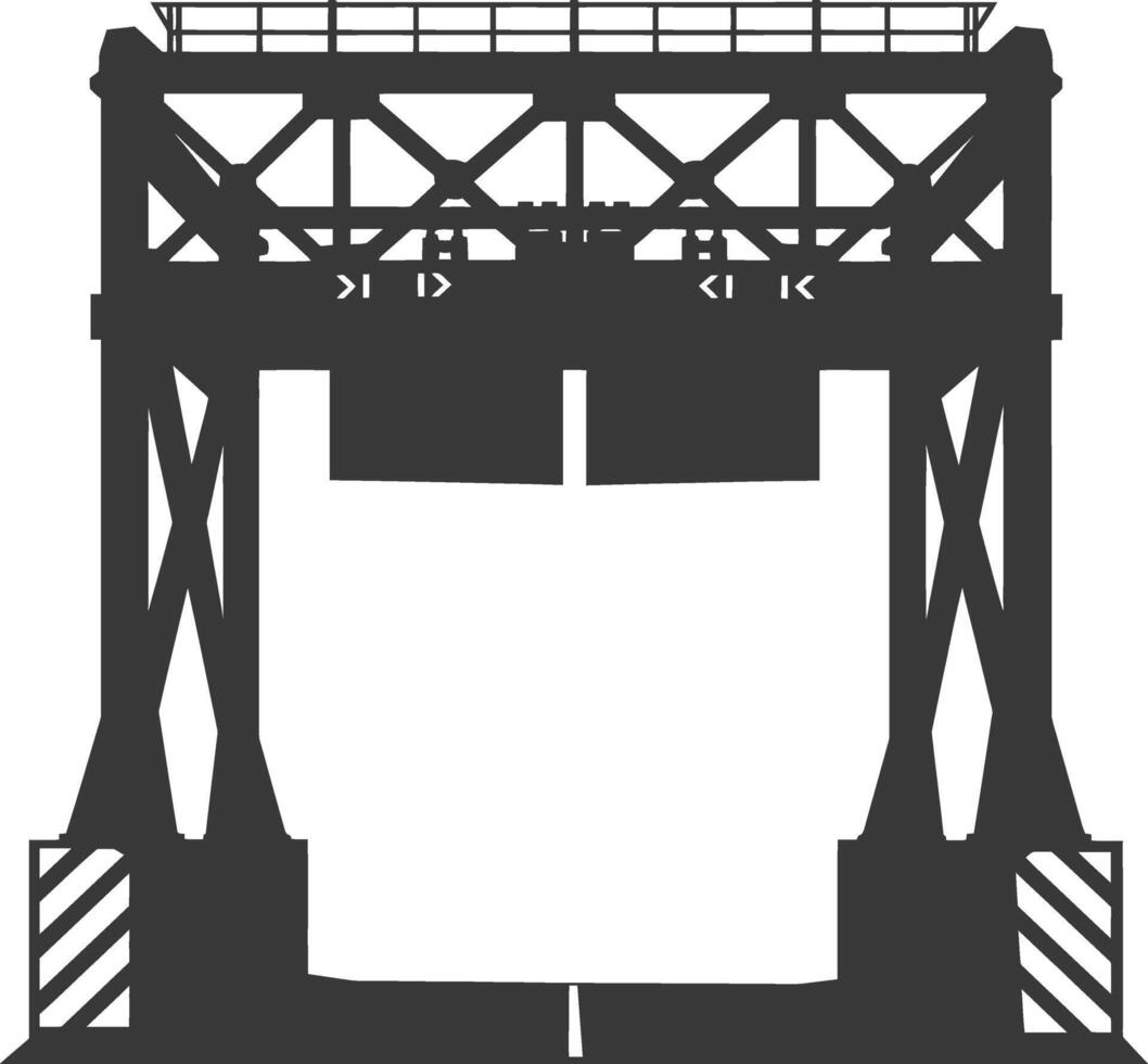 Silhouette toll road gate black color only vector