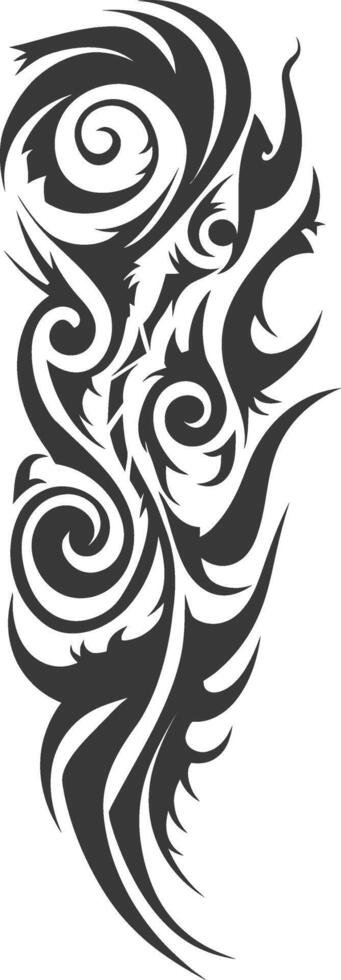 Silhouette abstract tribal art black color only vector