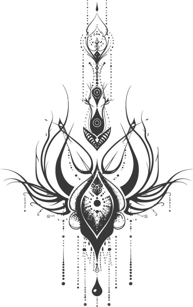 Abstract Line Dot Design black color only vector