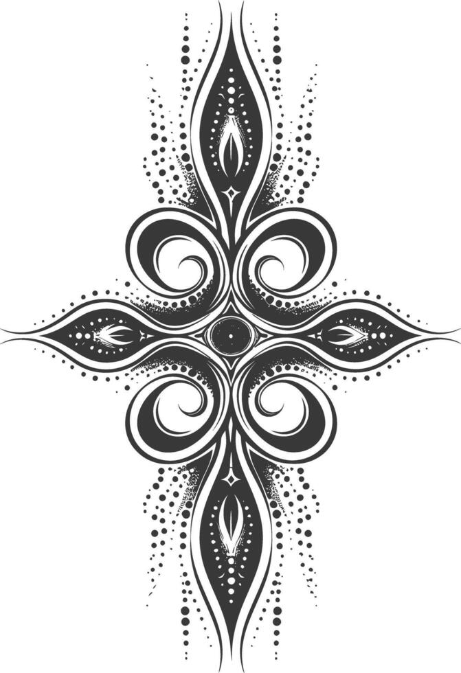 Abstract Line Dot Design black color only vector