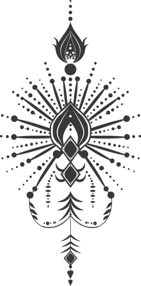 Abstract Line Dot Design black color only vector