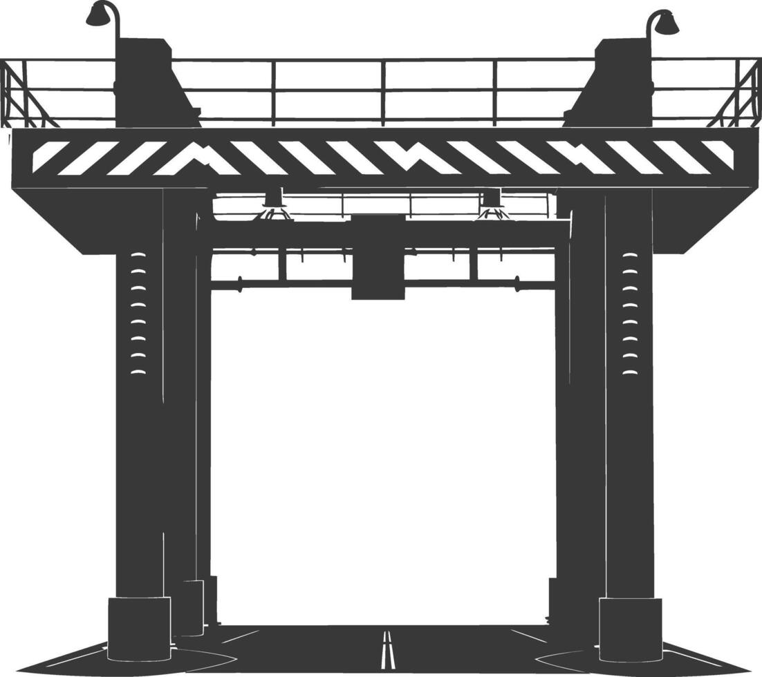 Silhouette toll road gate black color only vector