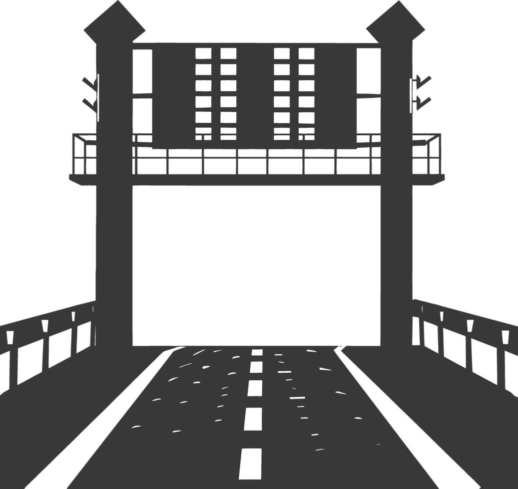 Silhouette toll road gate black color only vector