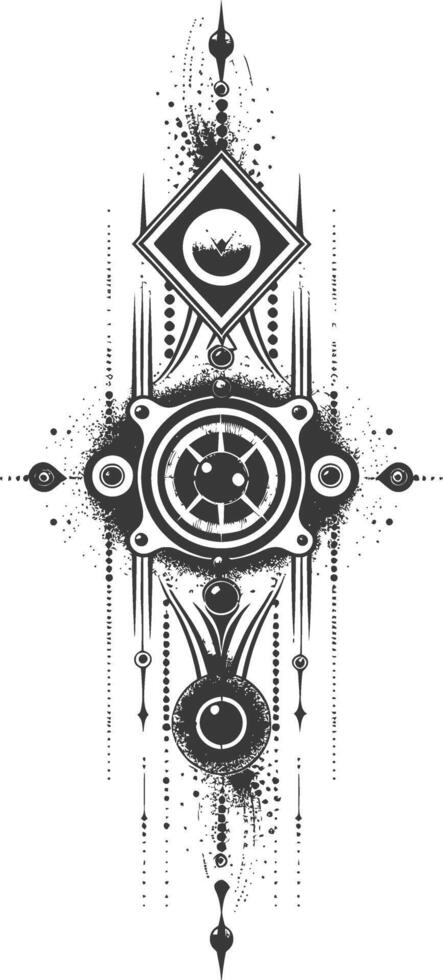 Abstract Line Dot Design black color only vector