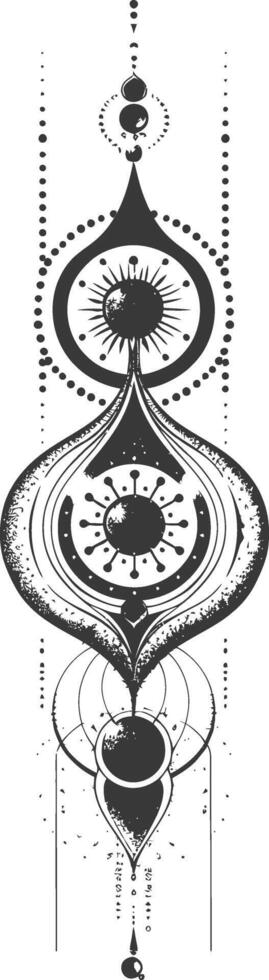 Abstract Line Dot Design black color only vector
