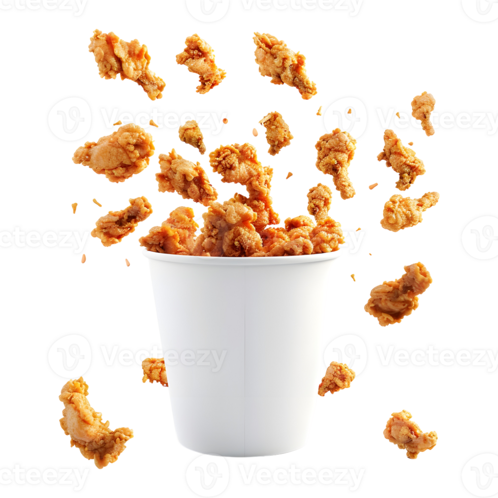3D Rendering of a Chicken Nuggets in a box on Transparent Background png