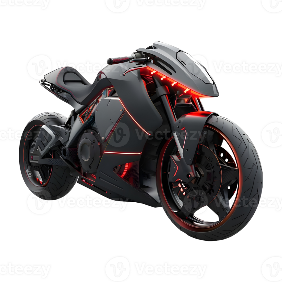 3D Rendering of a Luxury Motorbike or Motorcycle on Transparent Background png