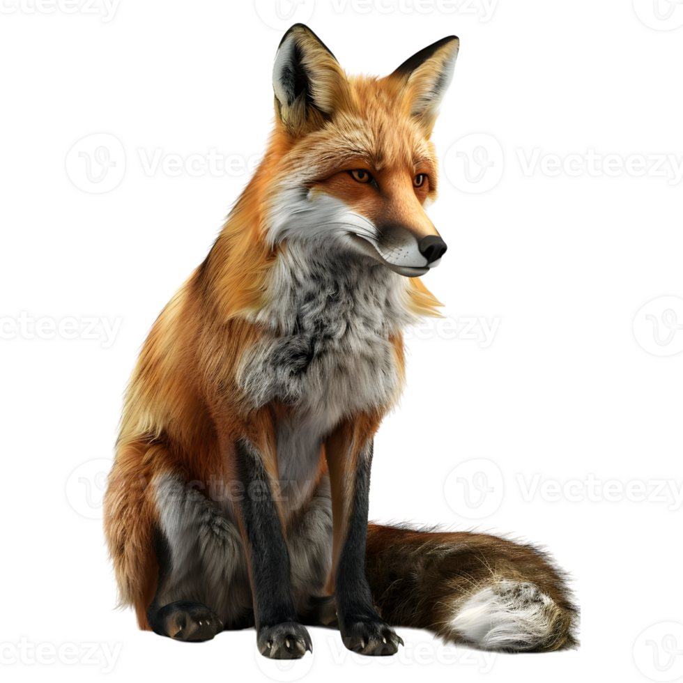 3D Rendering of a Wolf Standing on Transparent Background png