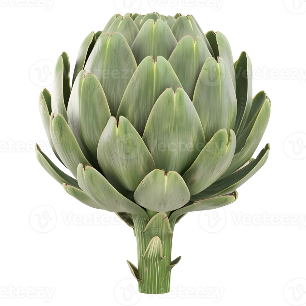 3D Rendering of a Fresh Artichoke on Transparent Background png