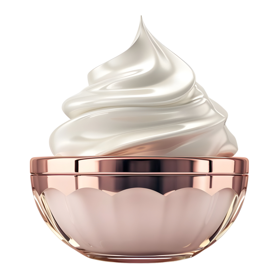 3D Rendering of a Cream in a Bowl on Transparent Background png