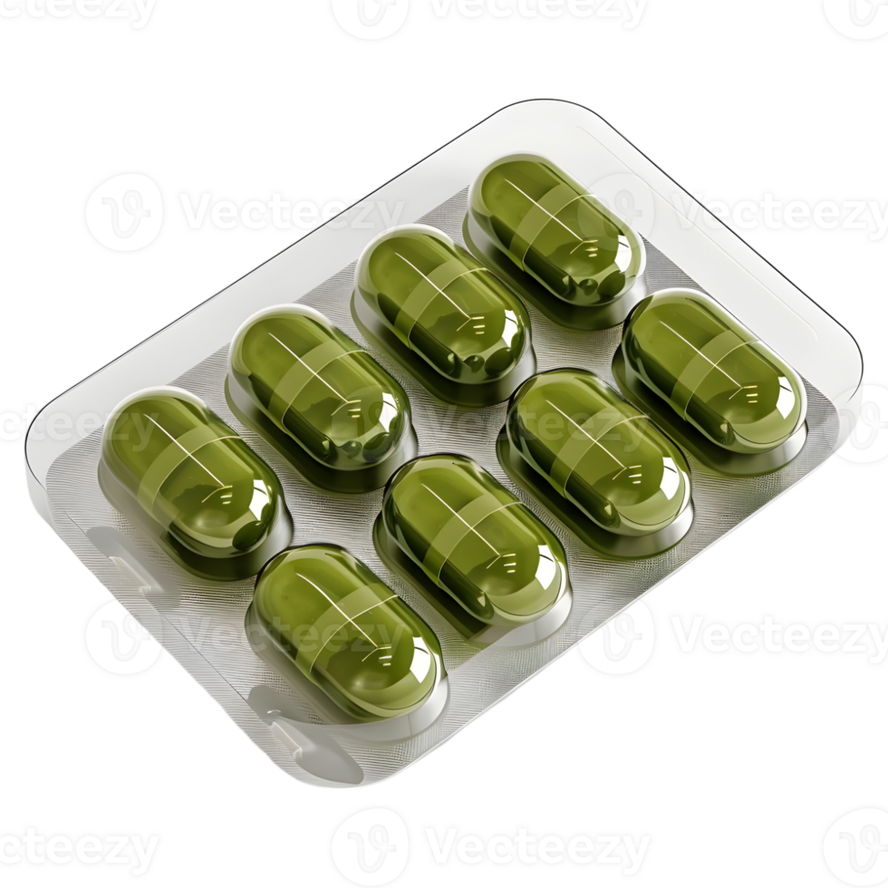 3D Rendering of a Medicine Pills Pack on Transparent Background png