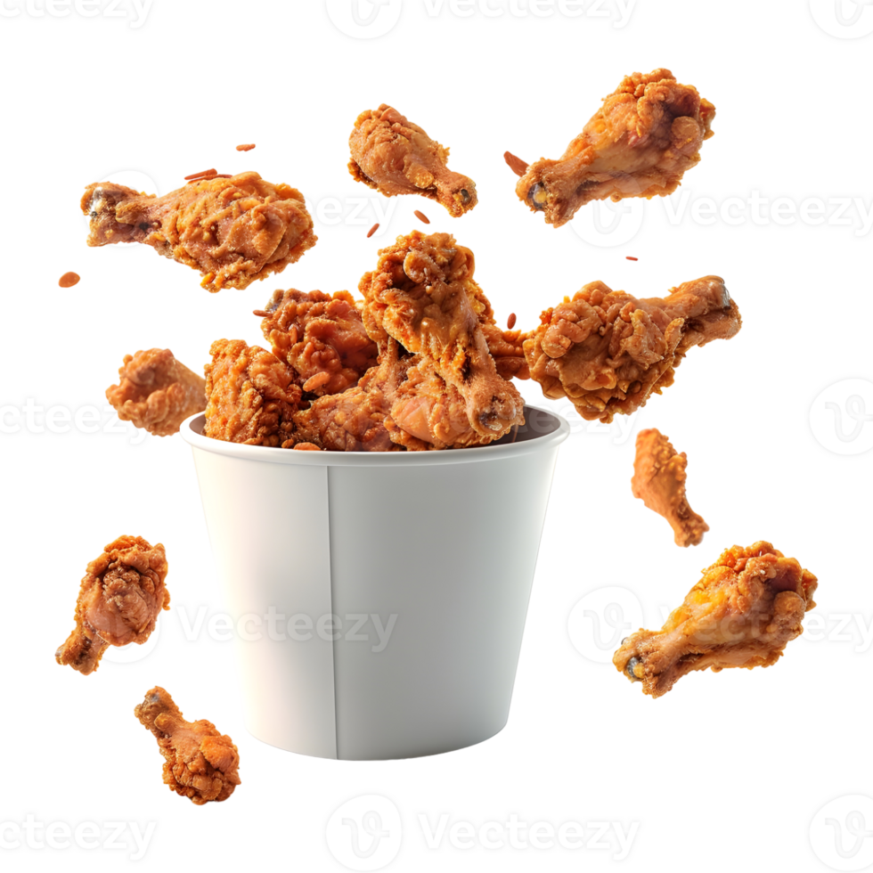 3D Rendering of a Chicken Nuggets in a box on Transparent Background png